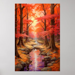 Affiche Flux Enchantant Autumn Maple Forest Fine Art