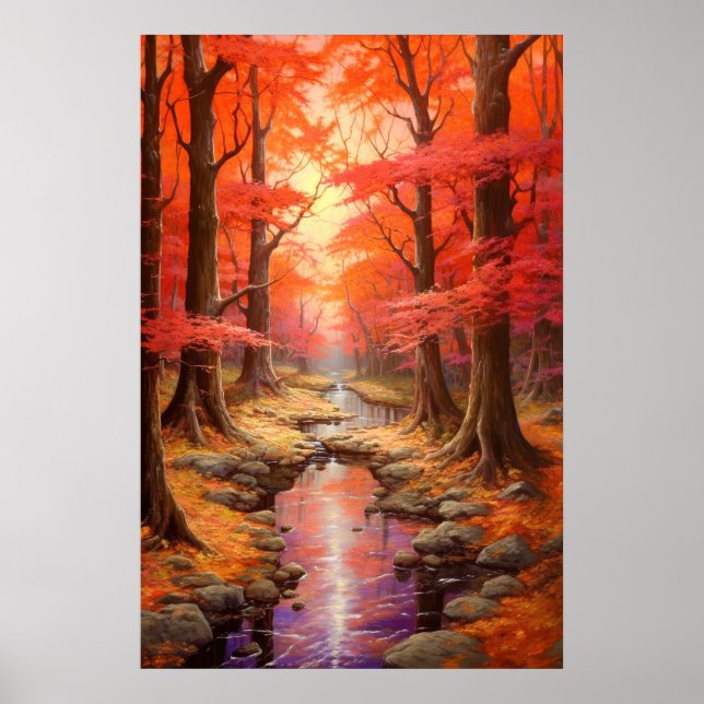 Affiche Flux Enchantant Autumn Maple Forest Fine Art (Devant)