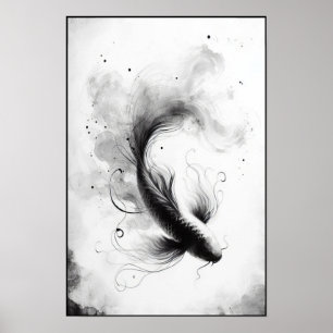 Affiche Flux éthéré d'un Koi gracieux Abstrait