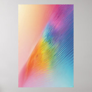 Affiche Flux lumineux arc-en-ciel : Une vague pastel Abstr