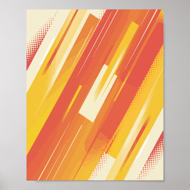 Affiche Flux orange et jaune dynamiques (Devant)