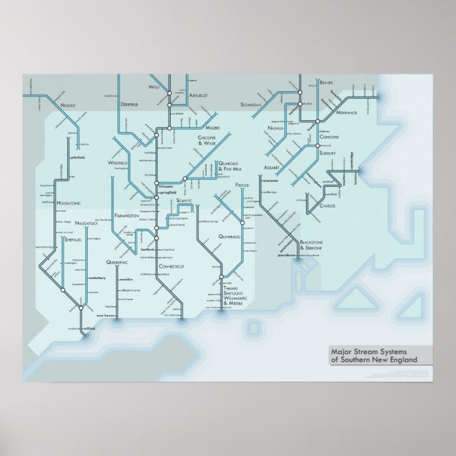 Affiche Flux sud de la Nouvelle-Angleterre 18 x 24 (Devant)