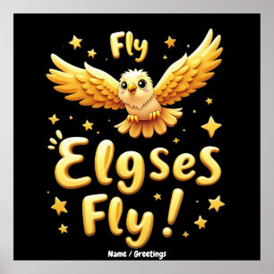 Affiche Fly Elgses Fly Art inspirant de l'aigle