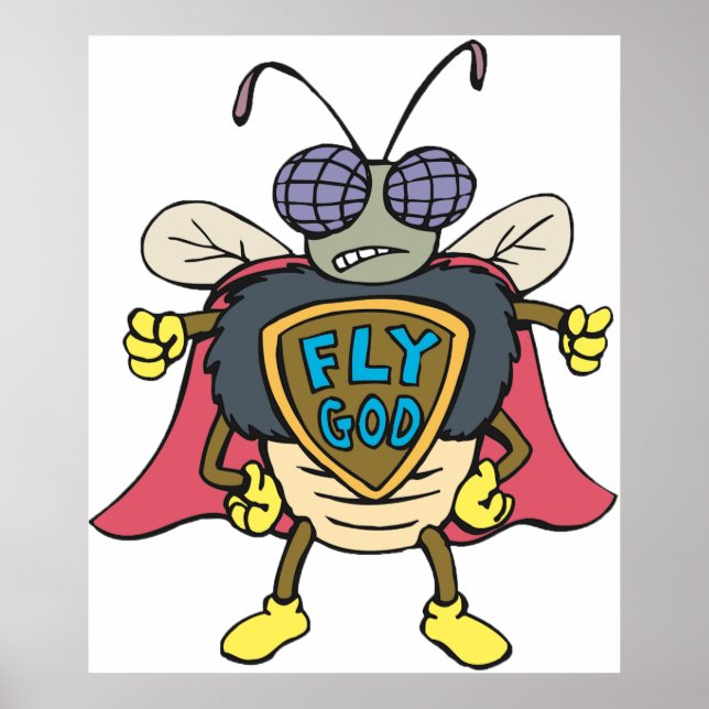 Affiche Fly God Superhero Fly Insect Character (Devant)