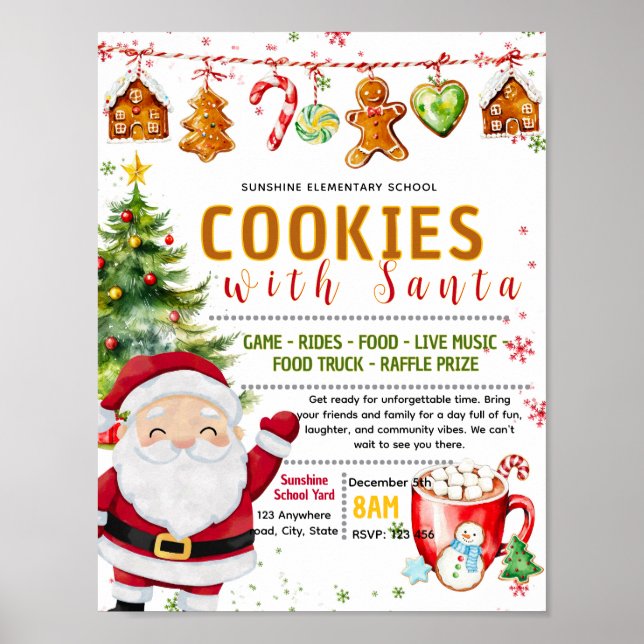 Affiche Flyer de collecte de fonds modifiable avec cookie  (Devant)