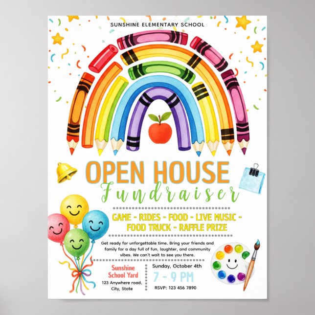 Affiche Flyer de collecte de fonds modifiable pour l'école (Devant)