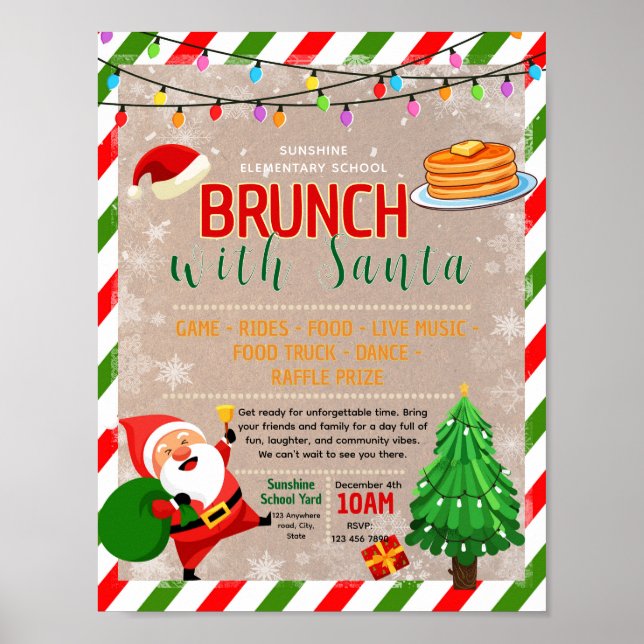 Affiche Flyer de collecte de fonds pour brunch éditable av (Devant)