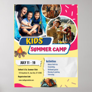Affiche Flyer de colonie de vacances pour enfants, Bootcam