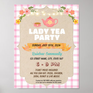 Affiche Flyer de l'événement à thé Editable Ladies