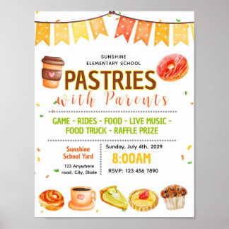 Affiche Flyer modifiable de collecte de fonds pour pâtisse