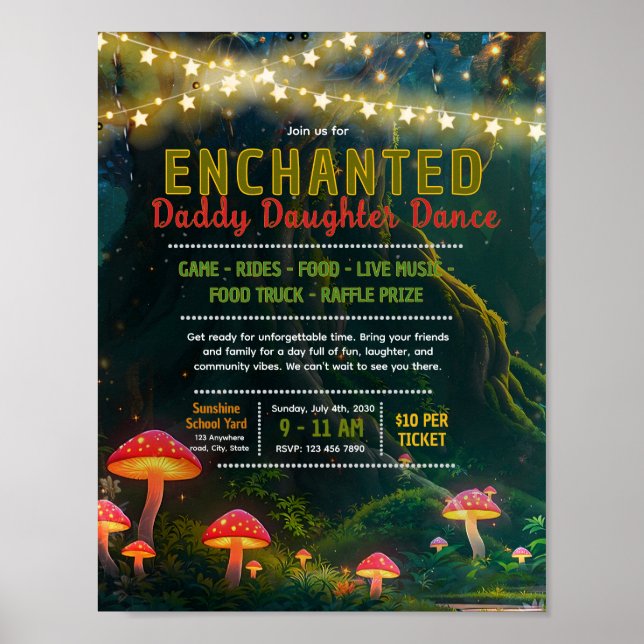 Affiche Flyer modifiable de danse enchantée père-fille (Devant)