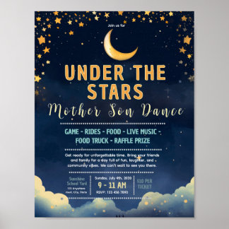 Affiche Flyer modifiable de danse mère-fils sous une nuit 