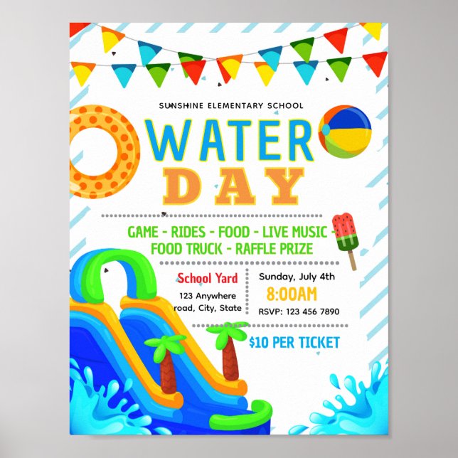 Affiche Flyer modifiable de journée de l'eau (Devant)