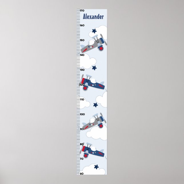 Affiche Flying Airplane Growth Chart Gardez à 8x44! (Devant)