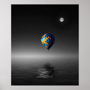 Affiche Flying Balloon Sélective Minimaliste Photographie