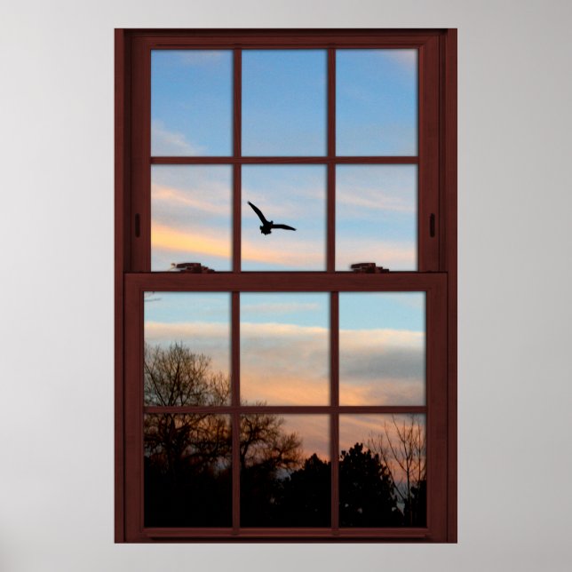 Affiche Flying Bird Window with the View Illusion (Devant)
