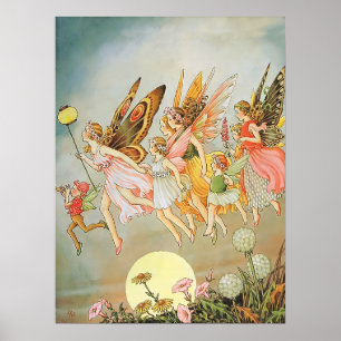 Affiche Flying Fairies Whimsical Magic Fairytale