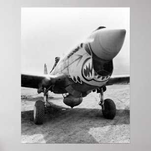 Affiche Flying Tigers P-40 Warhawk, 1941. Photo vintage