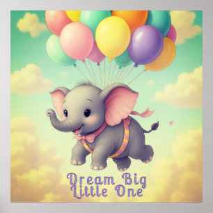 Affiche Flyng Baby Elephant avec devis personnalisé, infir
