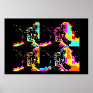 Affiche Focalisé et prêt - gardien de but de hockey sur gl