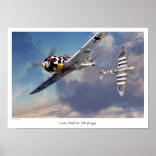 Affiche "Focke-Wulf FW 190" d'art d'aviation