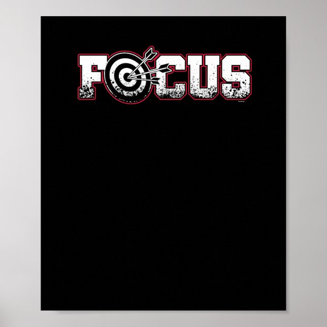 Affiche Focus Archer Archer Bullseye Bow Et Flèche (Devant)