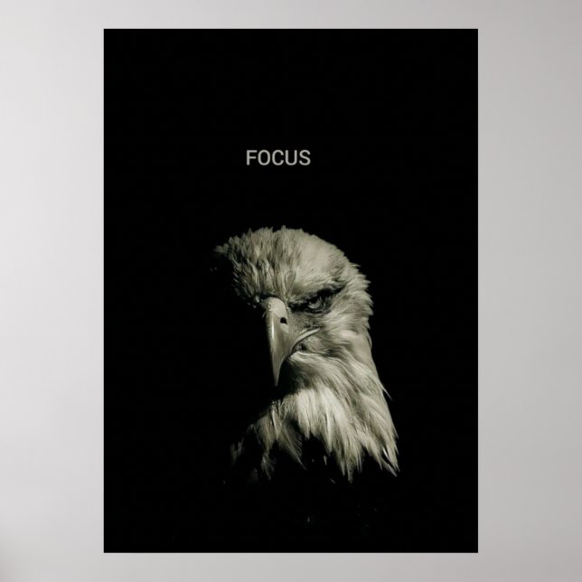 Affiche FOCUS – Motivation Inspirée de l'Aigle (Devant)