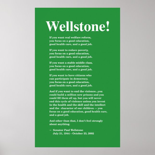 Affiche Focus sur une bonne éducation, Wellstone 22x36 (Devant)