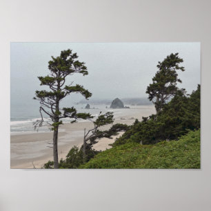 Affiche Foggy Morning sur Cannon Beach, Oregon
