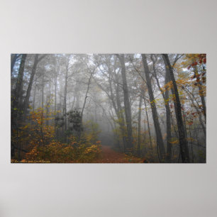 Affiche Foggy Trail à la fin de l'automne