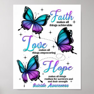 Affiche Foi Amour Espoir Papillon Sensibilisation au suici