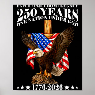 Affiche Foi & liberté drapeau américain aigle 250 État
