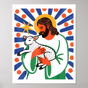 Affiche Foi Berger Agneau Paisible Divin Spirituel Désir