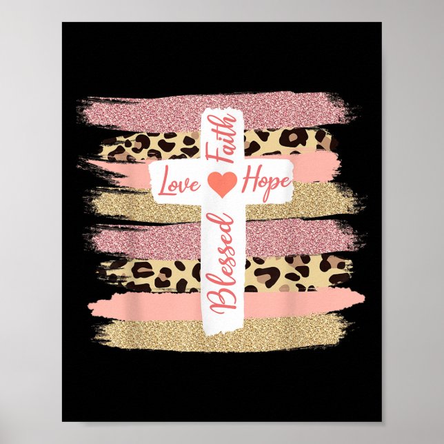 Affiche Foi chrétienne Aimer l'espoir béni - Cross Cheetah (Devant)