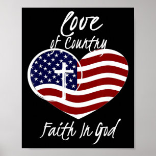 Affiche Foi chrétienne patriotique dans le cœur de Dieu Cr