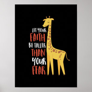 Affiche Foi de motivation de girafe plus grande que la