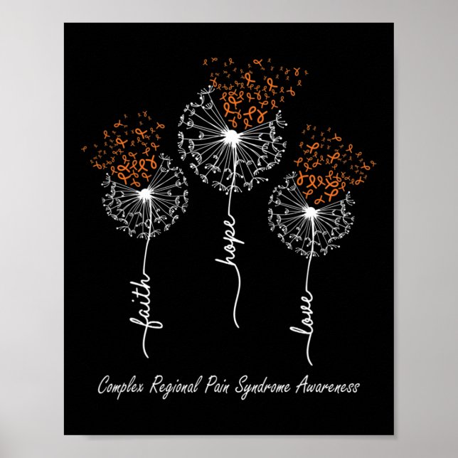 Affiche Foi de sensibilisation CRPS Hope Love Dandelion (Devant)