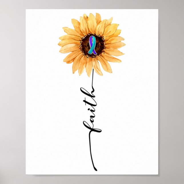 Affiche Foi de tournesol bleu pourpre Prévention du suicid (Devant)