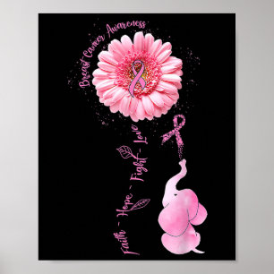 Affiche Foi éléphante Espoir Amour Cancer du sein Sensibil