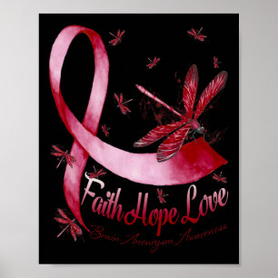 Affiche Foi Espoir Amour Anévrisme Cérébral Sensibilisatio