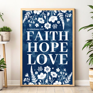 Affiche Foi, Espoir, Amour Christian Wall Art Imprimer