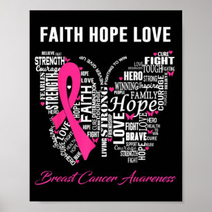 Affiche Foi Espoir Amour Sensibilisation au cancer du sein