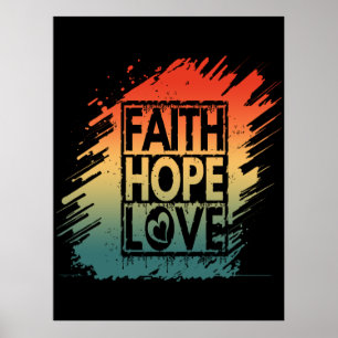 AFFICHE FOI ESPOIR AMOUR VERSE INSPIRANT MOTIVATIONNEL