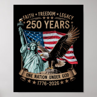 Affiche Foi et liberté 250 ans 250e anniversaire États-Uni