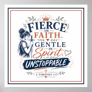 Affiche Foi Féroce Esprit Doux Citation Biblique Inarrêtab