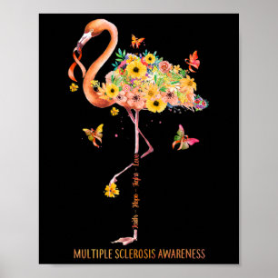 Affiche Foi Flamant rose Espoir Lutter Contre la Sclérose