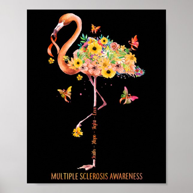 Affiche Foi Flamant rose Espoir Lutter Contre la Sclérose  (Devant)