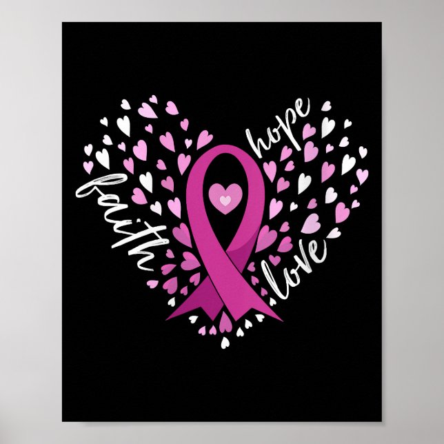 Affiche Foi Foi Espoir Amour Breast Cancer Sensibilisation (Devant)