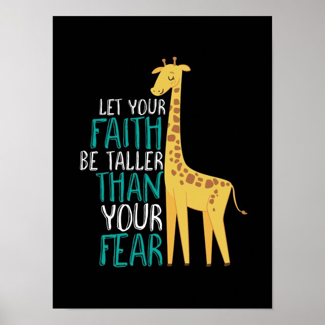 Affiche Foi Giraffe Inspirationnelle Plus Grande Que La Pe (Devant)