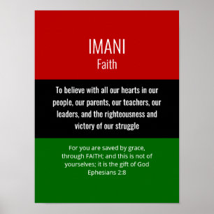 Affiche Foi IMANI moderne Christian Kwanzaa